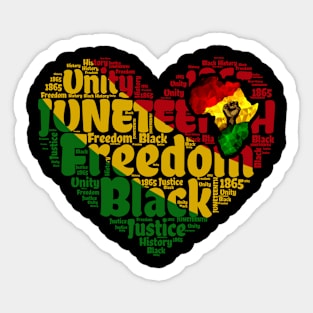 Juneteenth Black Freedom Heart 1865 Independence Day Sticker